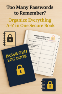 Password Log Book with A–Z Tabs